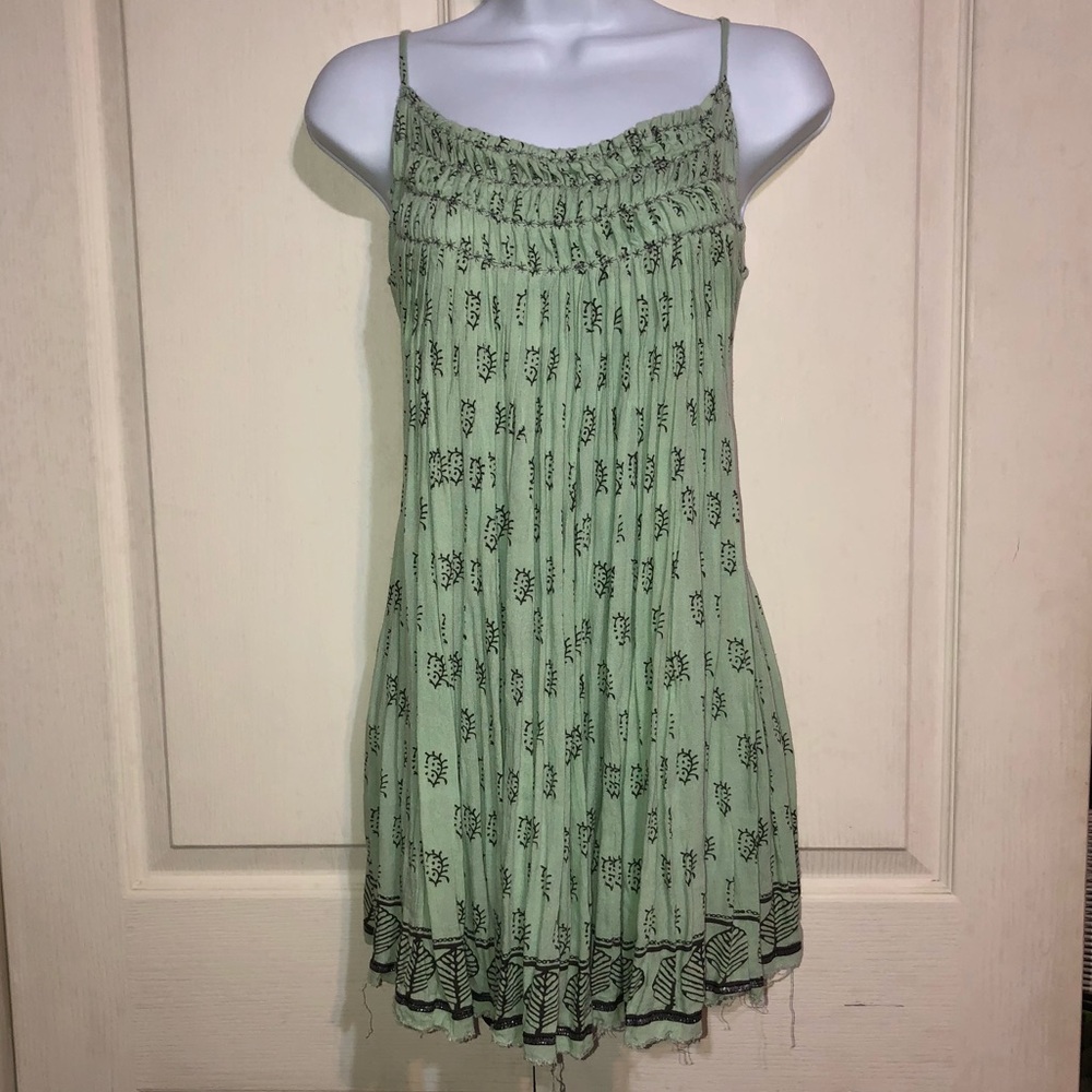 Free People Mint Green Floral Flowy Dress